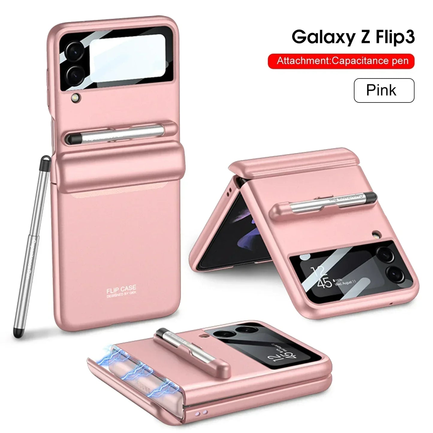 Напълно обгръщащ противоударен пластмасов капак за Samsung Galaxy Z Flip 3 5G