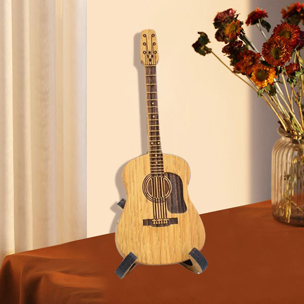 💖 Дървена акустична китара с перце и калъф 🎁🎸