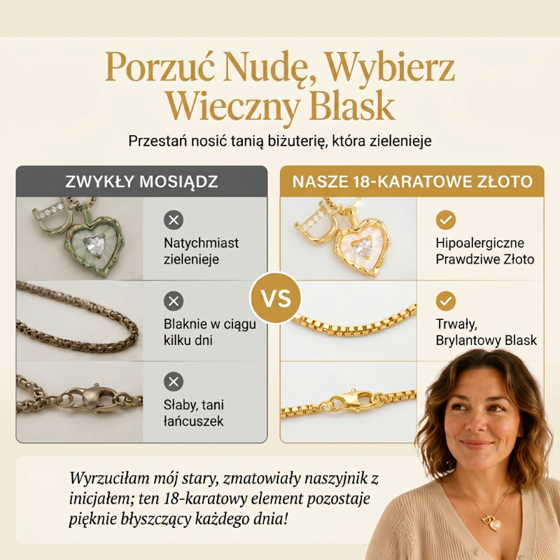 💖 Naszyjnik z literą w kształcie serca z drobnymi brylantami｜✨ Romantyczny i uniwersalny – płatność przy odbiorze