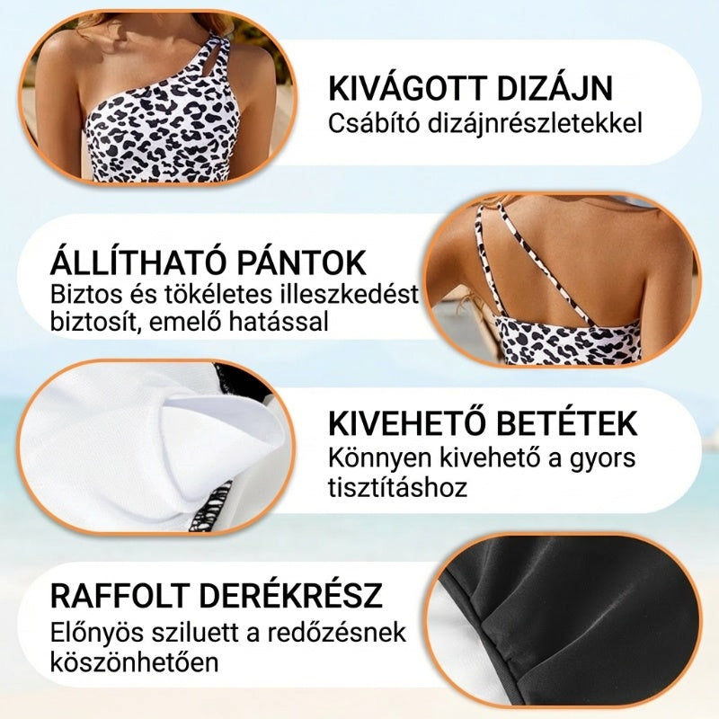 🔥 S-2XL 🍀 Дамски бански костюм с едно рамо 🏖️👙
