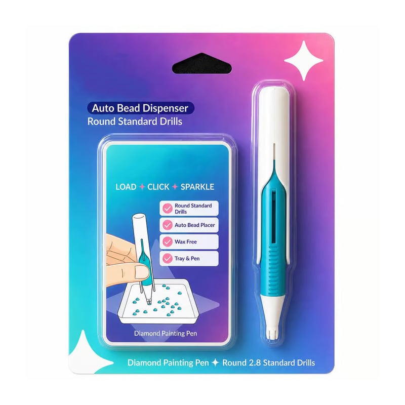 🔥Last Day 49% OFF 💎 Automatic Diamond Painting Bead dispenser | Wax-Free Round Drill Pen for Faster, Easier Crafting ✨