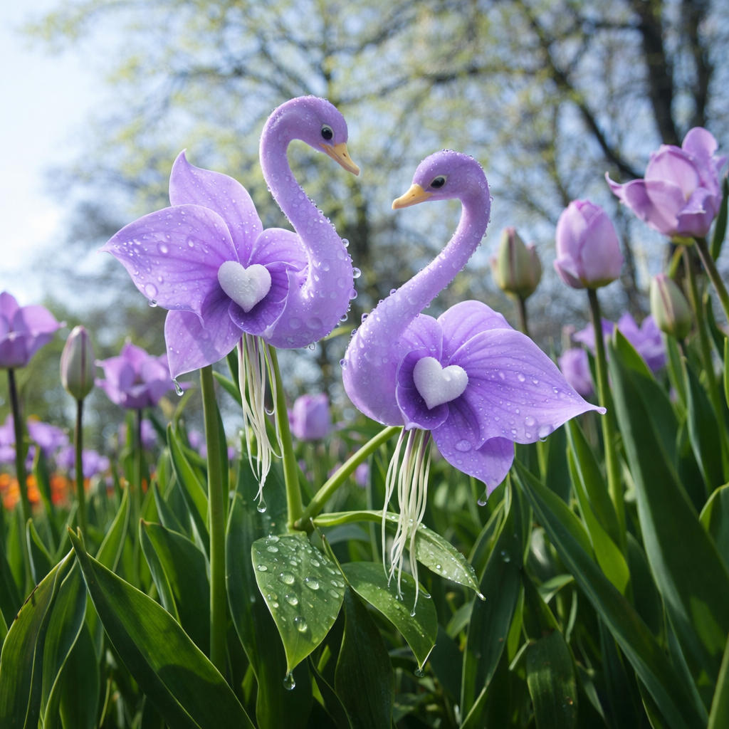 🔥 Пролетна разпродажба -50%! ✨ Очарователни цветя "Purple Swan Blossom" – уникална красота за вашата градина