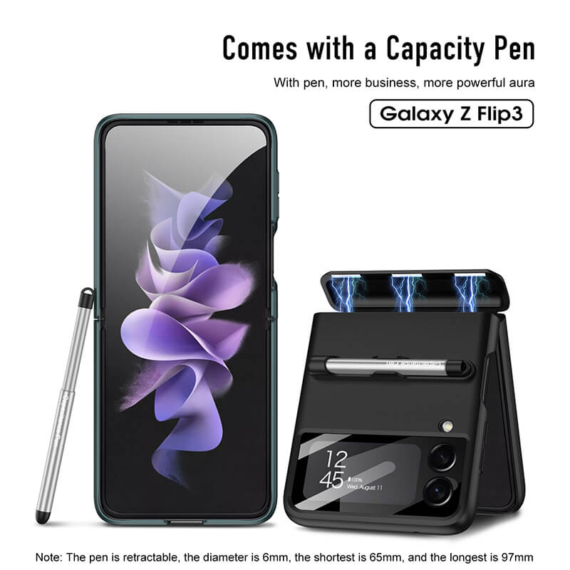 Напълно обгръщащ противоударен пластмасов капак за Samsung Galaxy Z Flip 3 5G