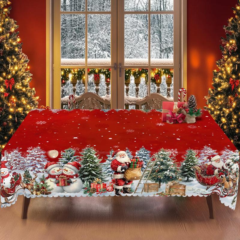 Премиум коледна покривка - очарователен мотив на Дядо Коледа и елени за радостни моменти със семейството