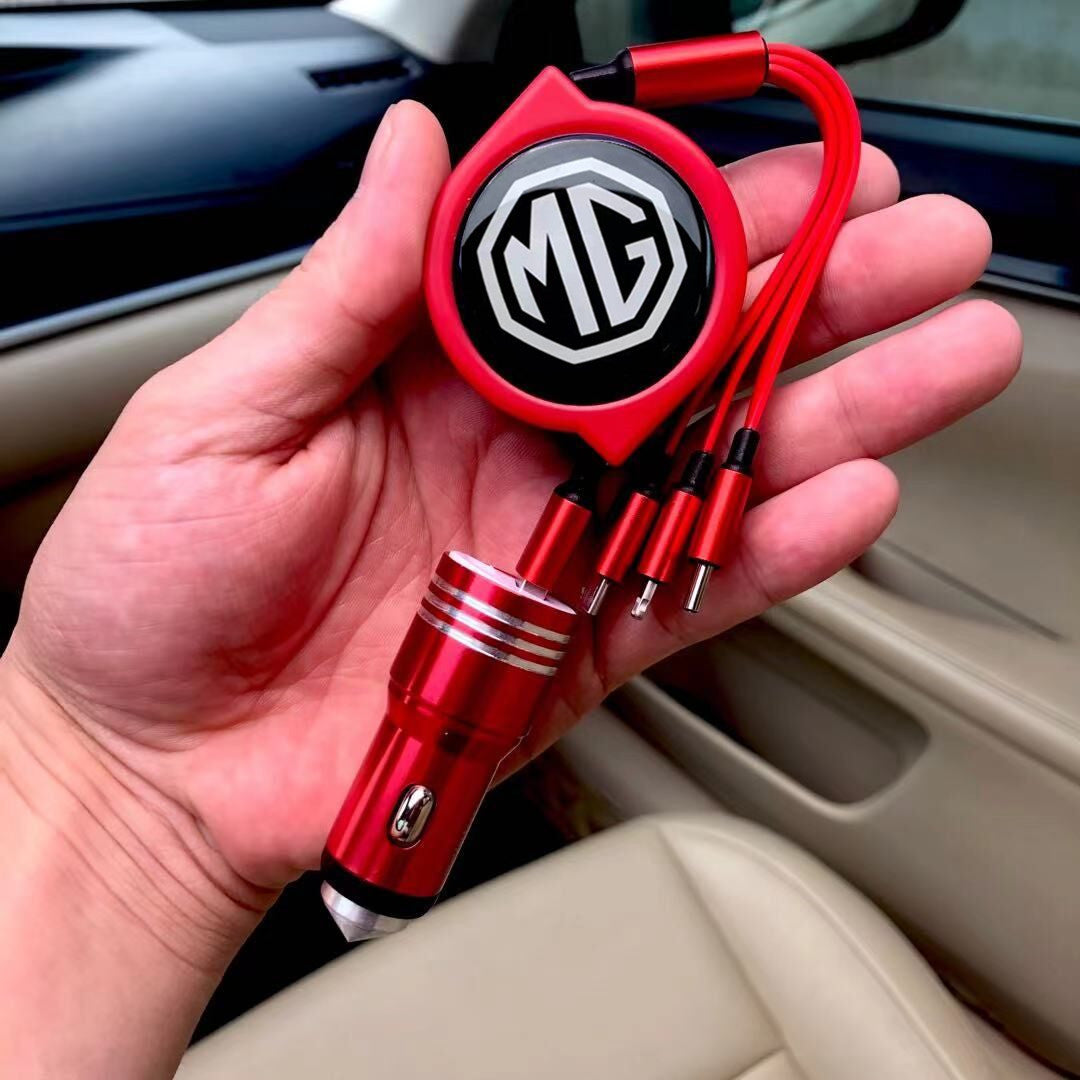 3 в 1 прибиращ се кабел за данни за кола + безплатно зарядно за кола