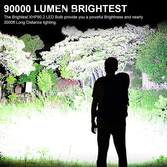 Akumulatorowa taktyczna latarka laserowa LED o wysokim strumieniu świetlnym 90000 lumenów