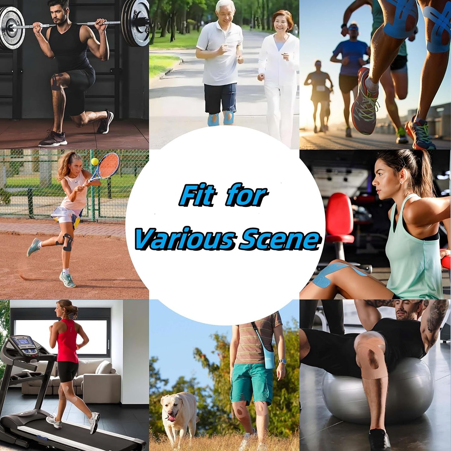 🎁50% ОТСТЪПКА - Предварително изрязана кинезиологична лента за коляно