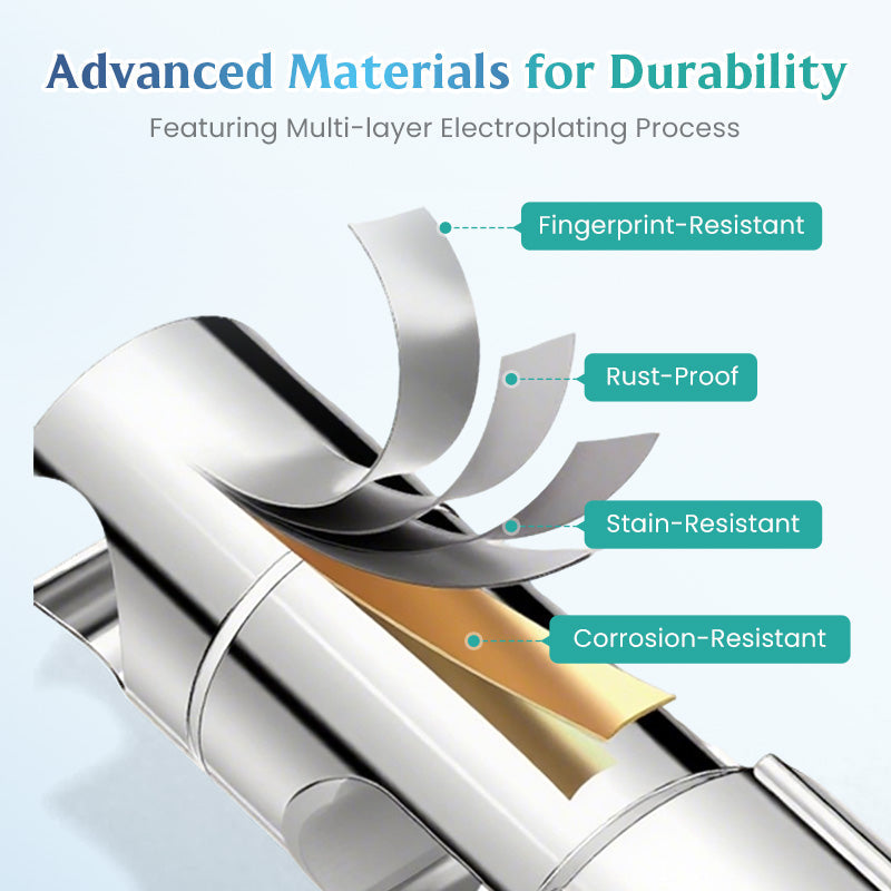 🔥Най-лесният за употреба🔥Душова тръба и душова глава, които могат да се монтират без инструменти.