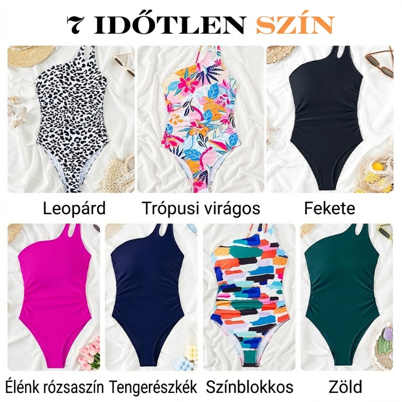 🔥 S-2XL 🍀 Дамски бански костюм с едно рамо 🏖️👙