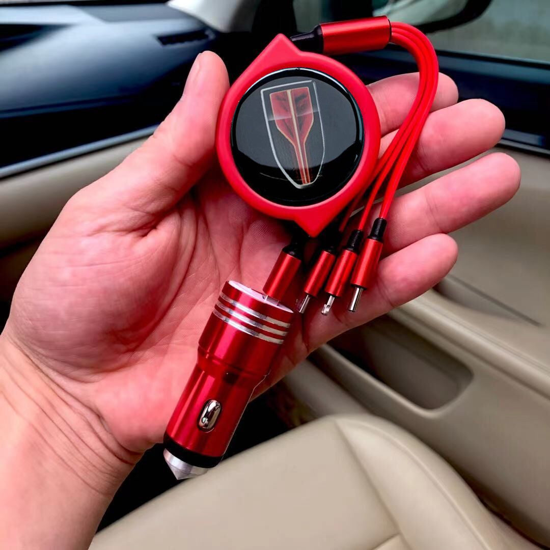 3 в 1 прибиращ се кабел за данни за кола + безплатно зарядно за кола