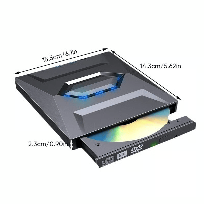 Odtwarzacz CD DVD do laptopa w stylu retro, USB C 3.0, przenośna nagrywarka CD