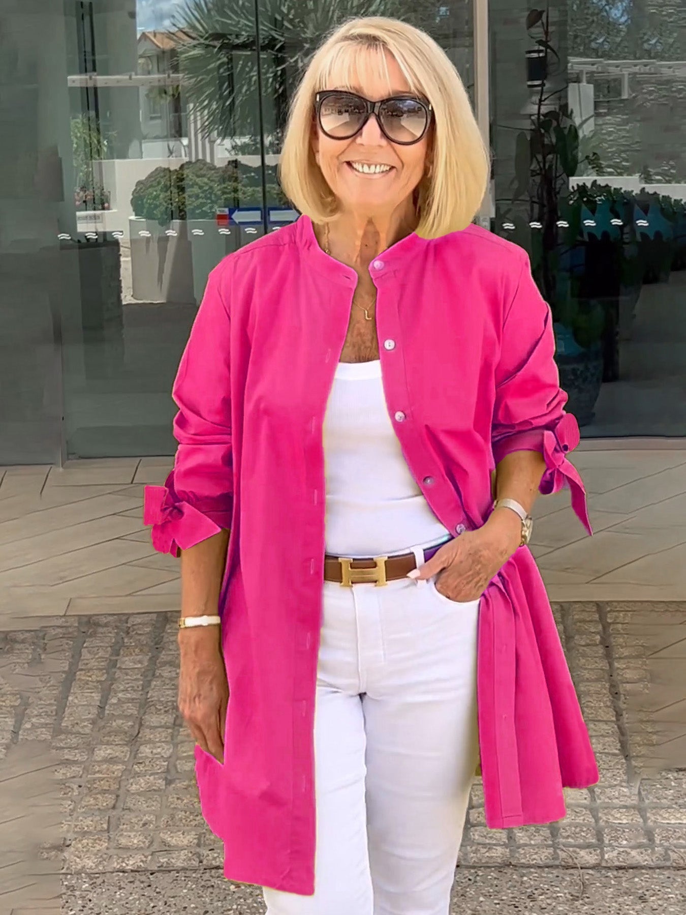 🌸Дълги изчистени памучни якета за жени