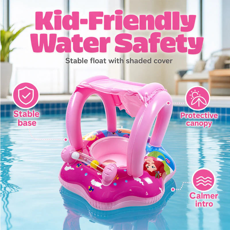 ⛵ Poduszka wodna dla dzieci w kształcie jachtu z wbudowanym pistoletem na wodę