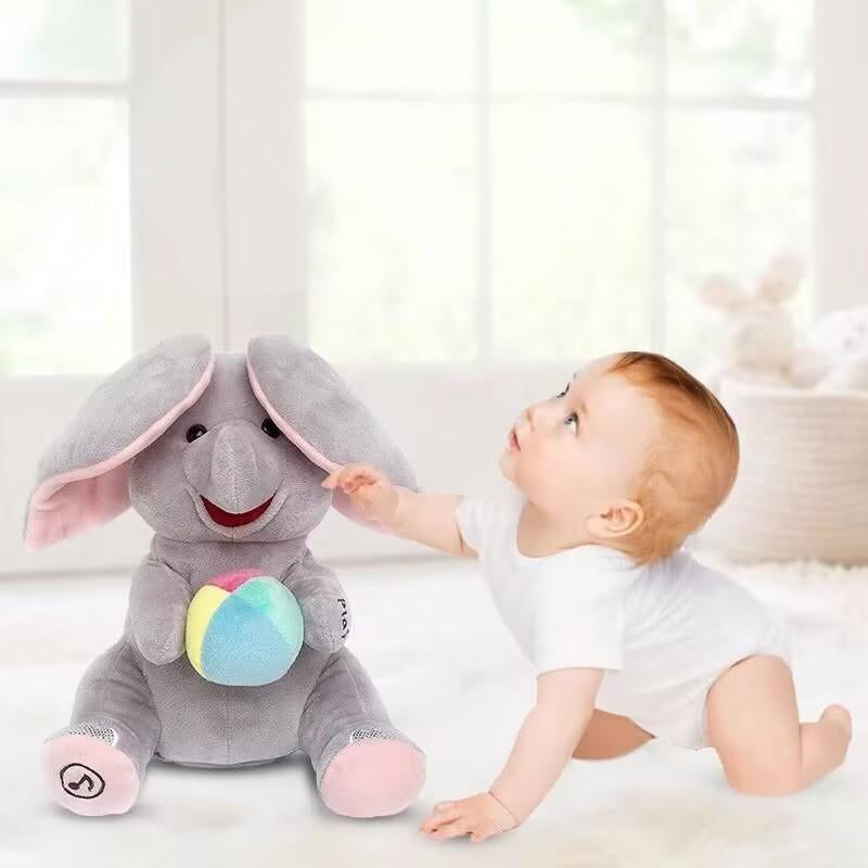 🎁🐘 Luštna plišasta igrača slonček za igranje skrivalnic