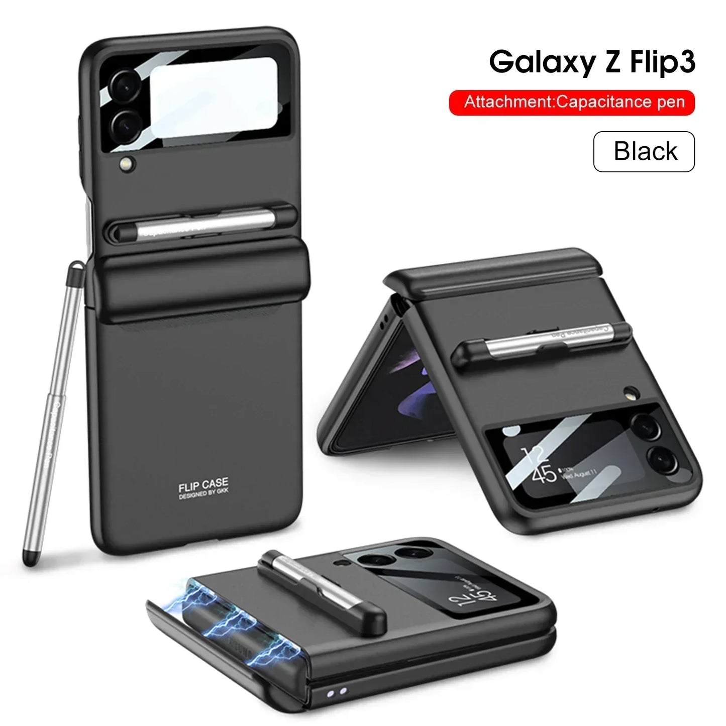 Напълно обгръщащ противоударен пластмасов капак за Samsung Galaxy Z Flip 3 5G