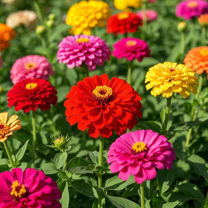🌺Двойни семена от циния в смесени цветове