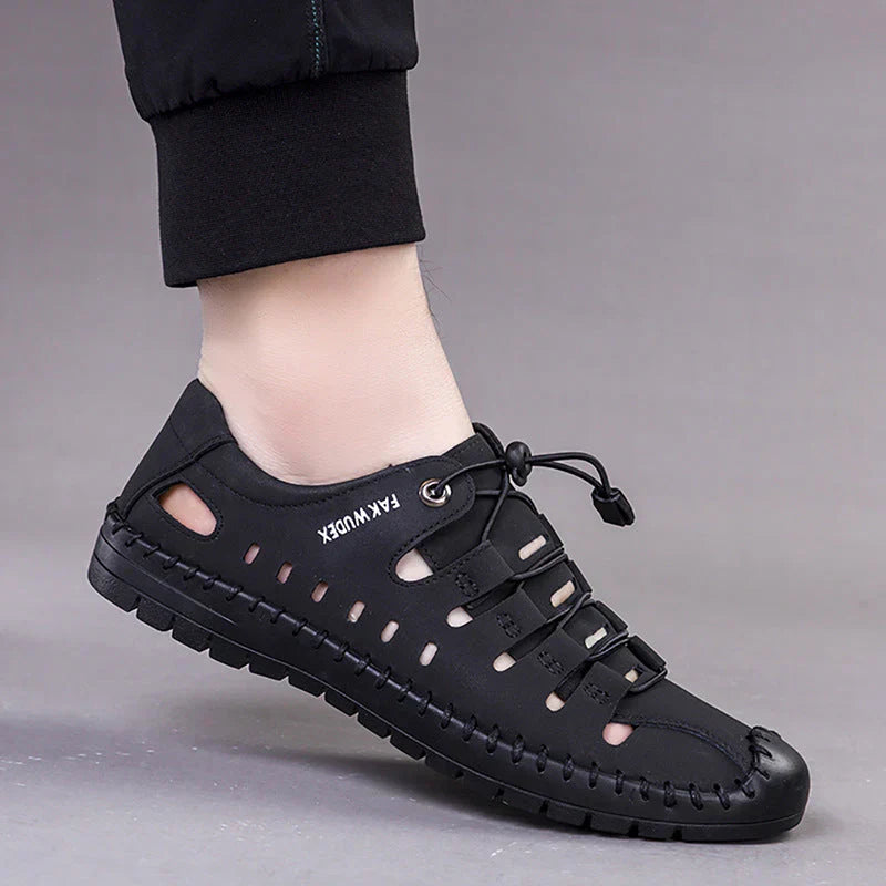 🔥Skórzane sandały Aviator z zawiniętym noskiem👞