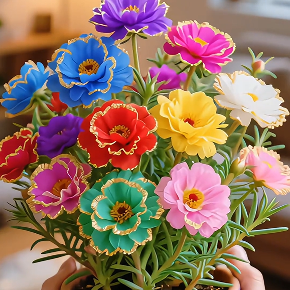 Golden Lace Portulaca🌸✨ Разкошни двойни цветове за безпроблемно лято