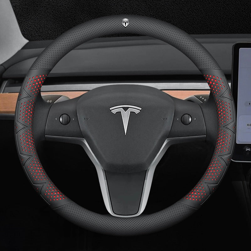 Ултратънък, дишащ калъф за волан от естествена кожа с неплъзгащ се захват