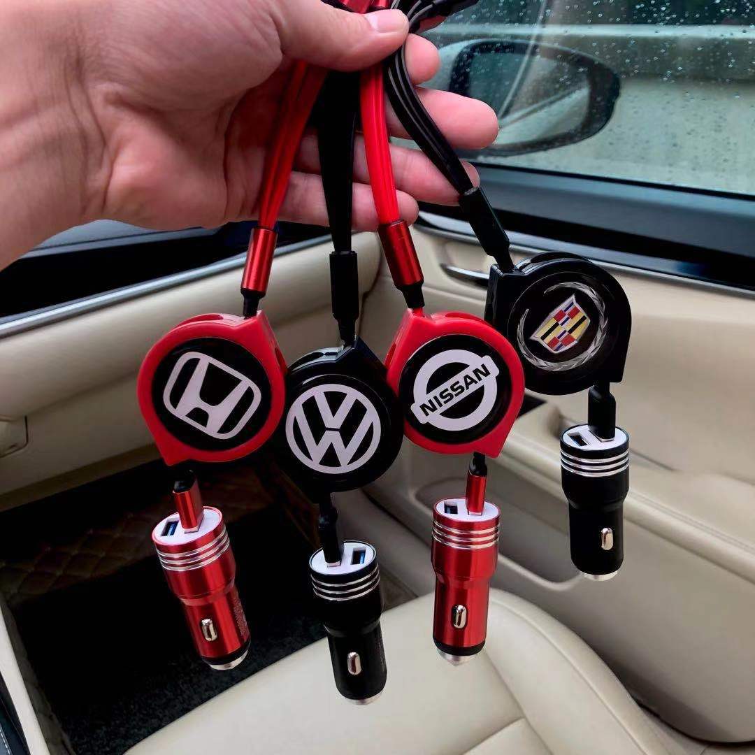 3 в 1 прибиращ се кабел за данни за кола + безплатно зарядно за кола