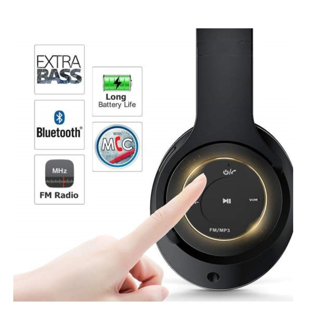 Безжични WiFi слушалки, Extra Bass, Разговори, Радио, Bluetooth