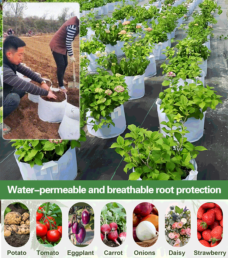 【10 бр.】🌱 3/4/5/7/10 галона торбички за отглеждане на зеленчуци/цветя/растения, здрави торбички за отглеждане от нетъкан текстил