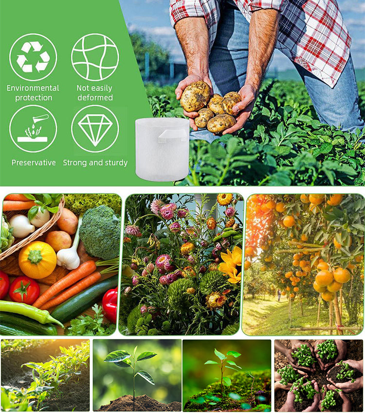 【10 бр.】🌱 3/4/5/7/10 галона торбички за отглеждане на зеленчуци/цветя/растения, здрави торбички за отглеждане от нетъкан текстил