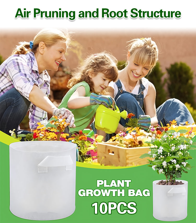 【10 бр.】🌱 3/4/5/7/10 галона торбички за отглеждане на зеленчуци/цветя/растения, здрави торбички за отглеждане от нетъкан текстил