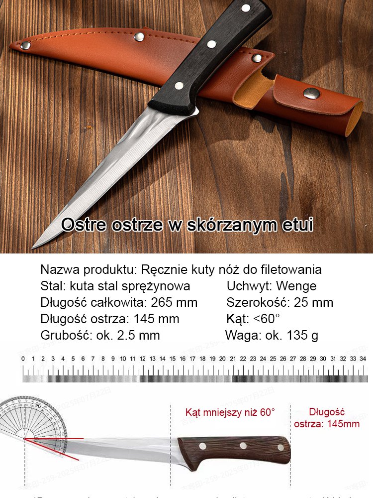 Ręcznie kuty nóż do filetowania-Długotrwała ostrość