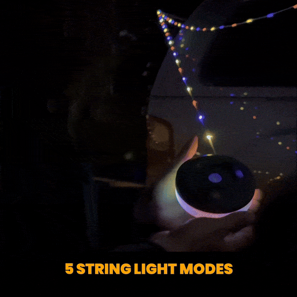 Lampa kempingowa Camp Lamp™💡 33-stopowy, zwijany łańcuch świetlny 🔋 8 godzin pracy na baterii 🌈 Wiele ustawień kolorów ⚙️ Montaż w kilka sekund