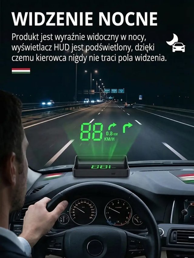 Samochodowy HUD GPS Cyfrowy Prędkościomierz