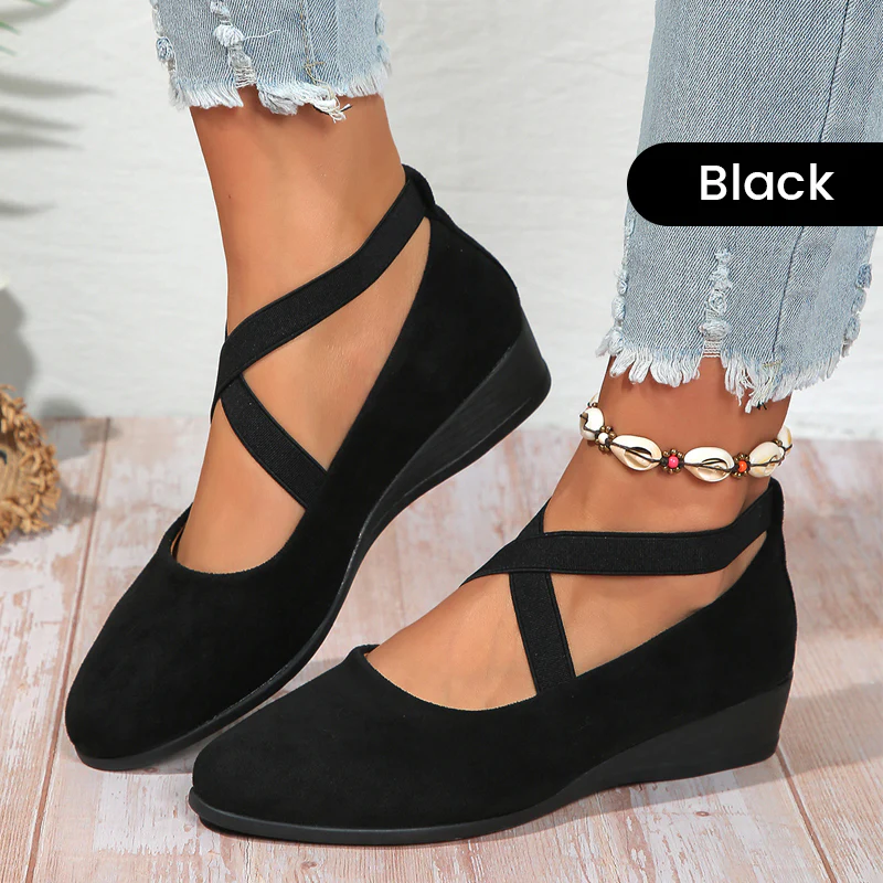 🌹-49% zniżki!! Eleganckie, jednokolorowe, elastyczne buty na niskim koturnie🩰