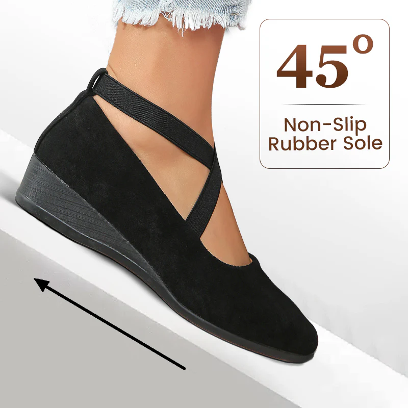 🌹-49% zniżki!! Eleganckie, jednokolorowe, elastyczne buty na niskim koturnie🩰