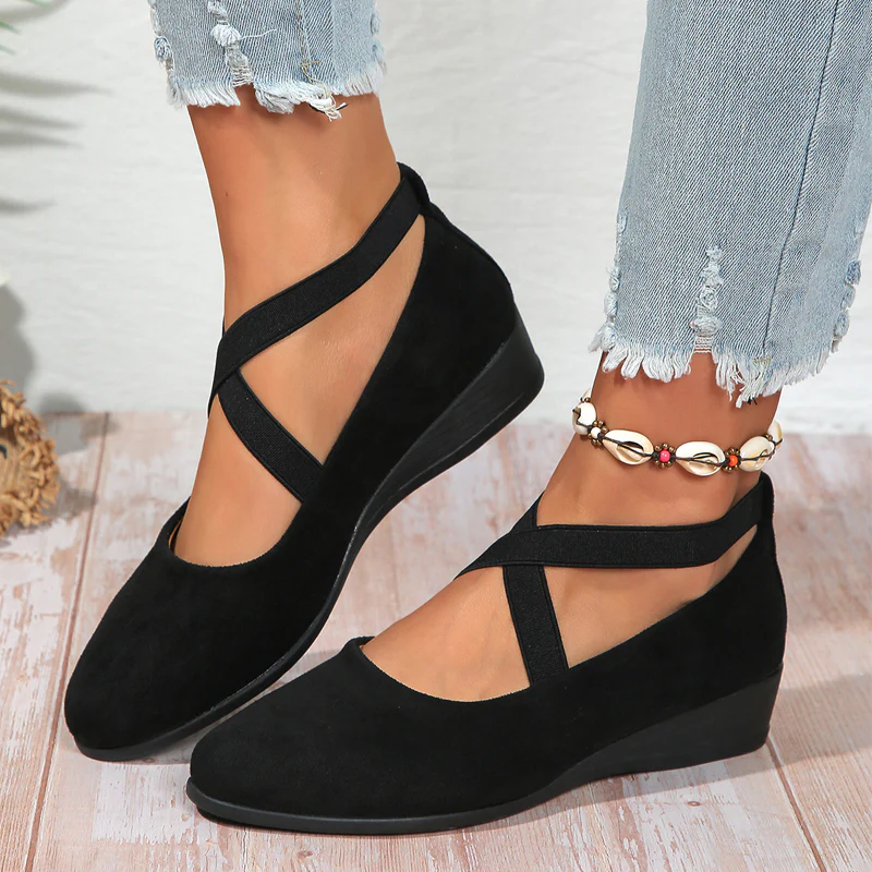 🌹-49% zniżki!! Eleganckie, jednokolorowe, elastyczne buty na niskim koturnie🩰