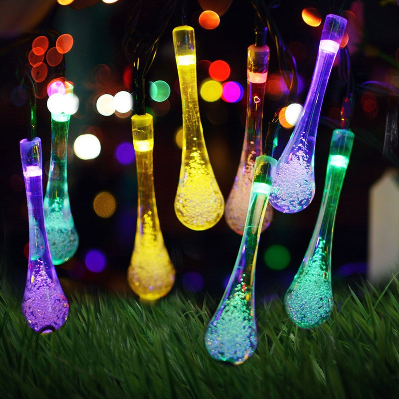 ✨💡Bezprzewodowe Łańcuchy Świetlne Kropelki Wody – Solarne, Wodoodporne, Idealne na Taras i Do Ogrodu🎄
