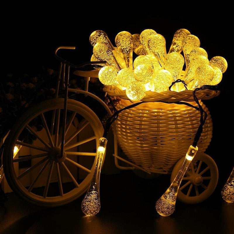 ✨💡Bezprzewodowe Łańcuchy Świetlne Kropelki Wody – Solarne, Wodoodporne, Idealne na Taras i Do Ogrodu🎄