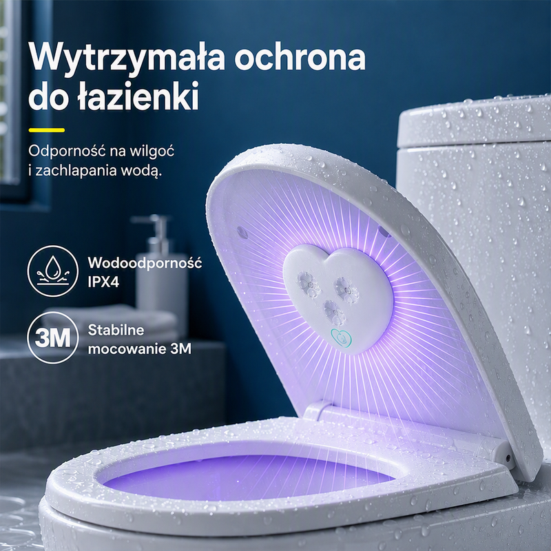Bakterie na desce sedesowej są niewidoczne, ale niebezpieczne? – inteligentna lampa UVC do sterylizacji toalety – wypróbuj nowoczesną ochronę bez chemii. Na pobranie! 🦠