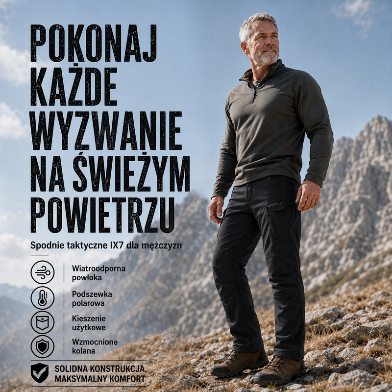 Męskie, miękkie, wodoodporne spodnie turystyczne typu Shell na zimę✅