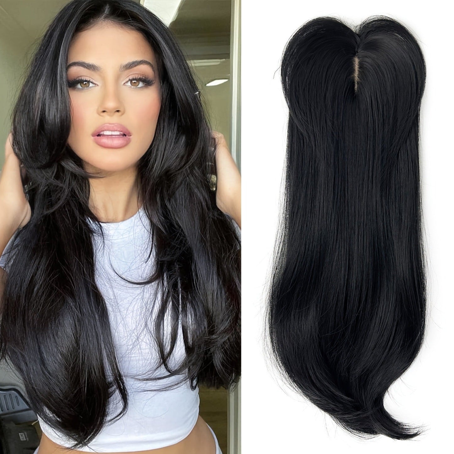 Top Layered Bangs Hairpiece dla kobiet z przerzedzonymi włosami