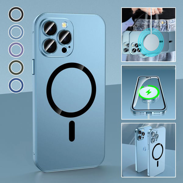 Магнитен матов алуминиев калъф за iPhone.