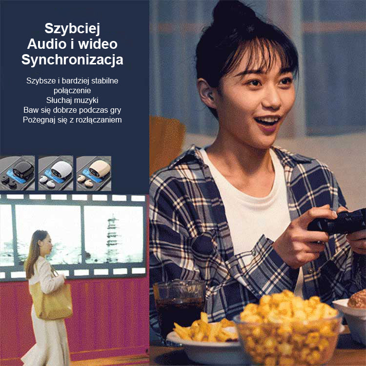 Безжични водоустойчиви Bluetooth слушалки (звуков ефект 5.2)