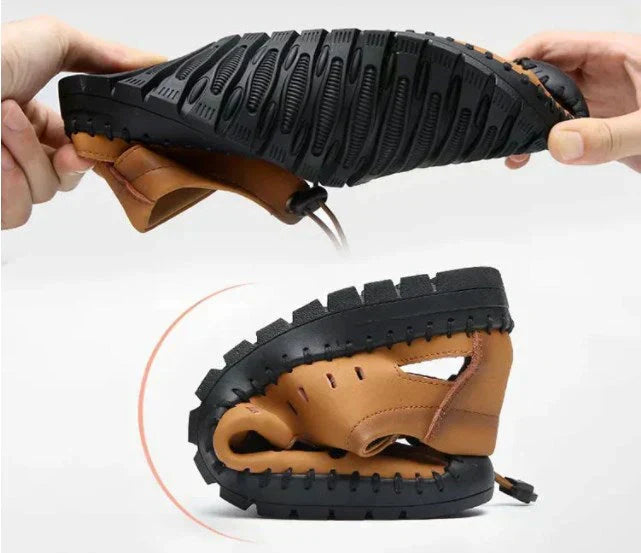 🔥Skórzane sandały Aviator z zawiniętym noskiem👞