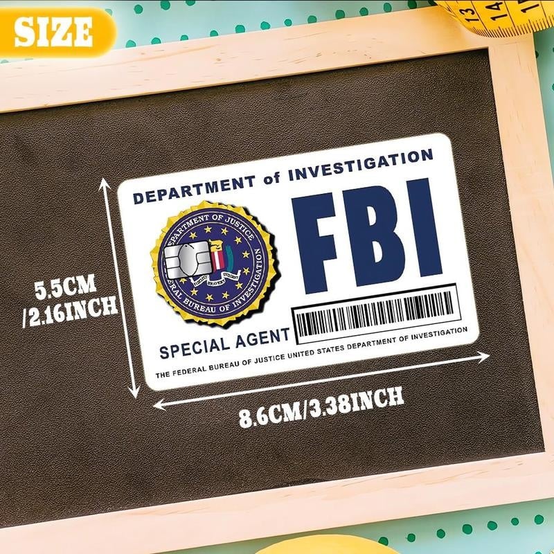 🔥Zestaw skórek kart tajnego agenta: wzory FBI/ICE • Naklejki do cosplayu i na prezenty