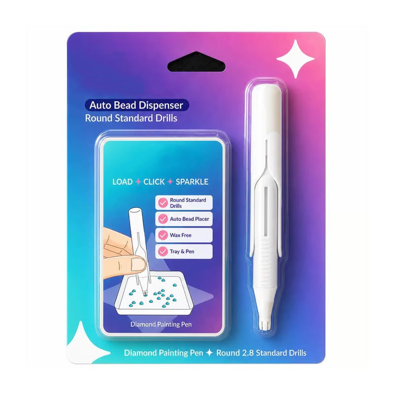 🔥Last Day 49% OFF 💎 Automatic Diamond Painting Bead dispenser | Wax-Free Round Drill Pen for Faster, Easier Crafting ✨