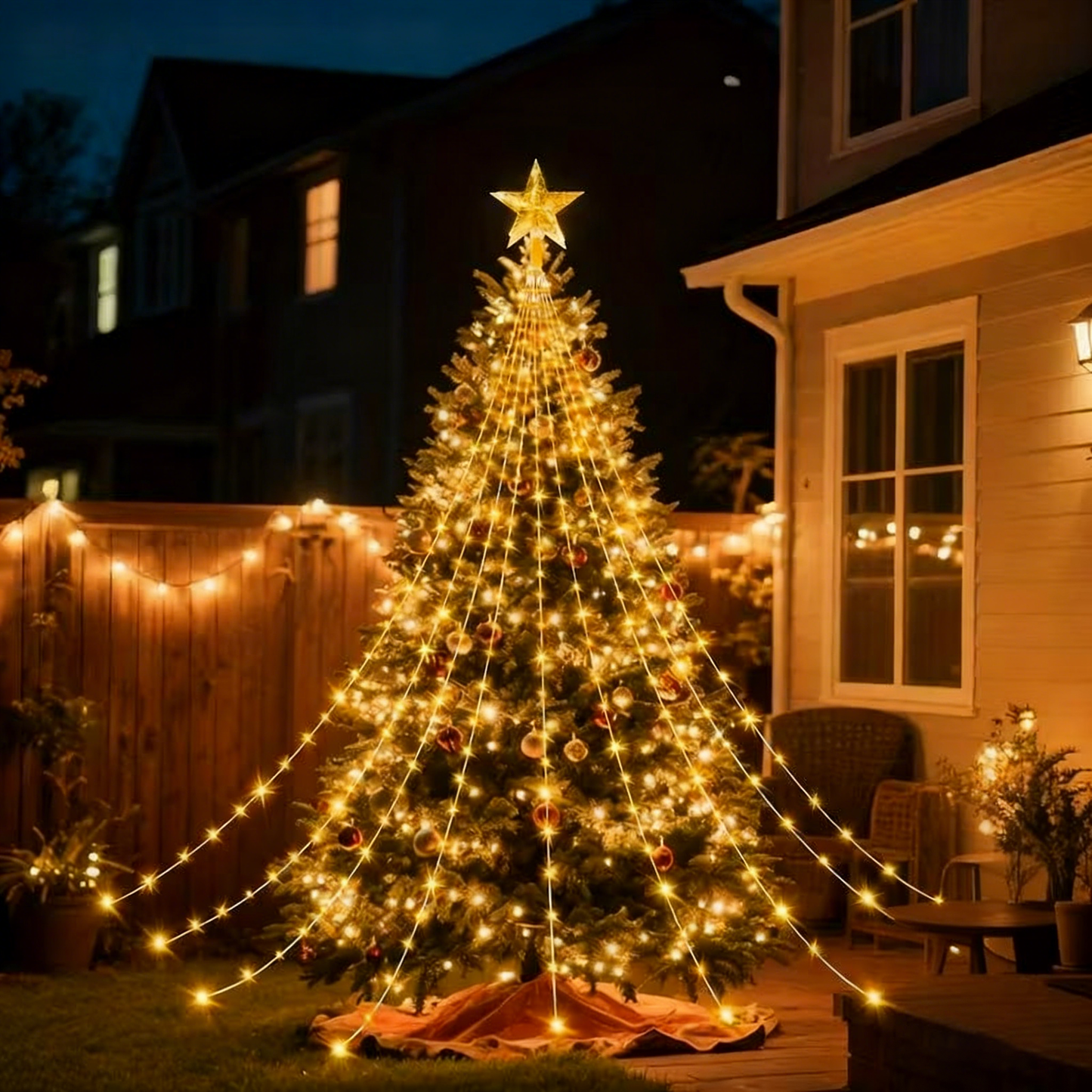 🎁Ранна празнична разпродажба 50% ОТСТЪПКА🎄Коледни лампички „Звездна каскада“