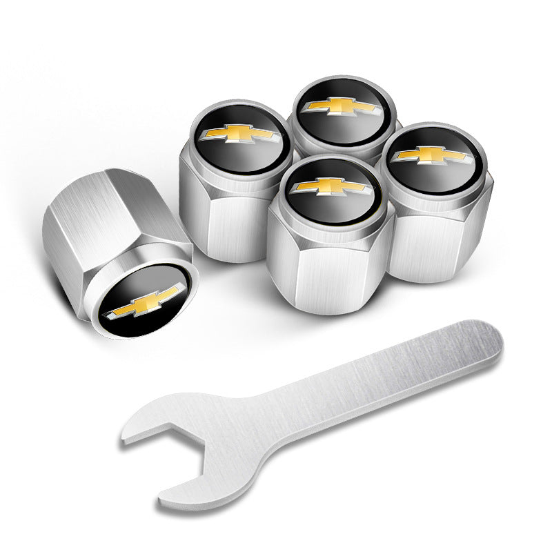 🔥Капачки за вентили за автомобилни гуми (5 бр. + 1 гаечен ключ)