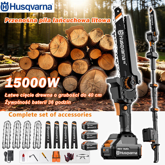 Przenośna piła łańcuchowa Husqvarna z akumulatorem litowym o mocy 15000W