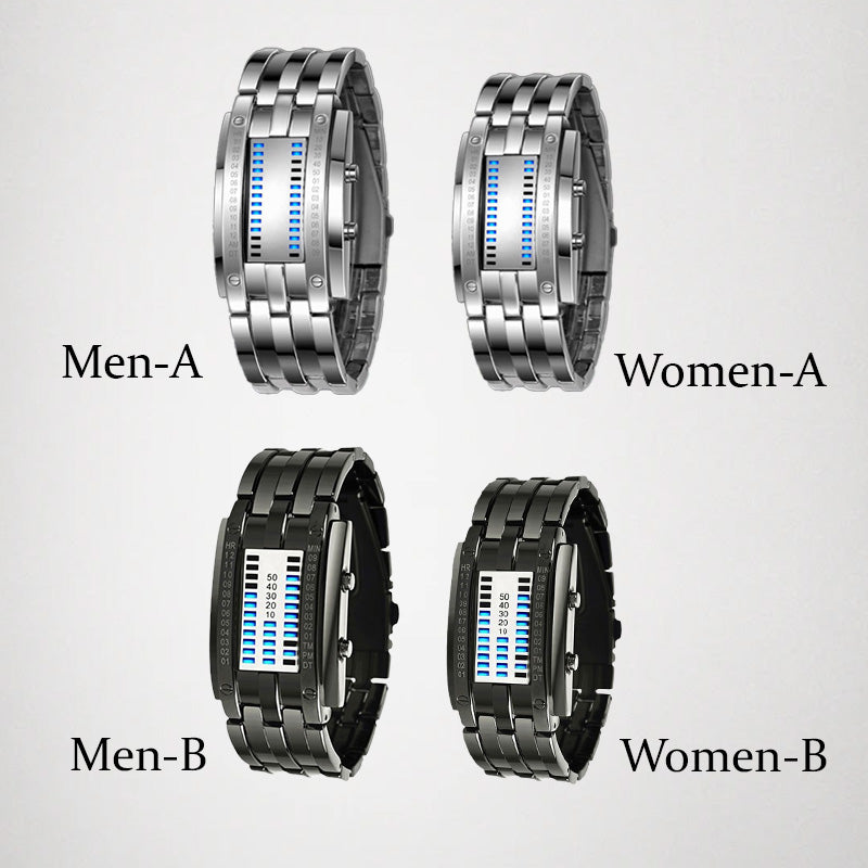 ⌚ СЕГА 50% ОТСТЪПКА! 🤓 Cyberpunk Binary LED часовник – „Само гийковете го разбират“ – футуристичен, уникален и привличащ вниманието със син LED дисплей 💙