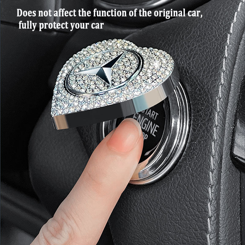 Гореща разпродажба 2025 г.🔥Защитен калъф за стартиране с един бутон във формата на сърце, инкрустиран с диаманти