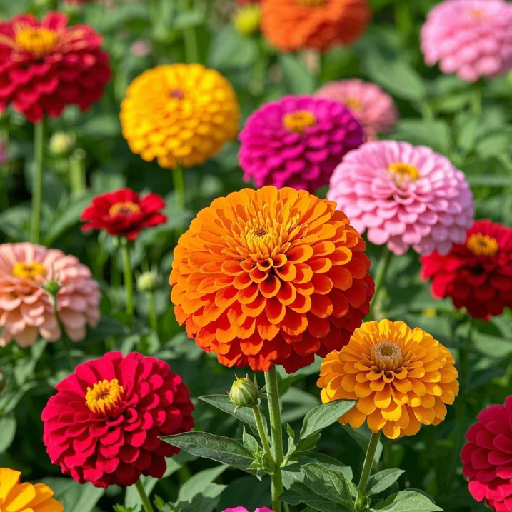 🌺Двойни семена от циния в смесени цветове